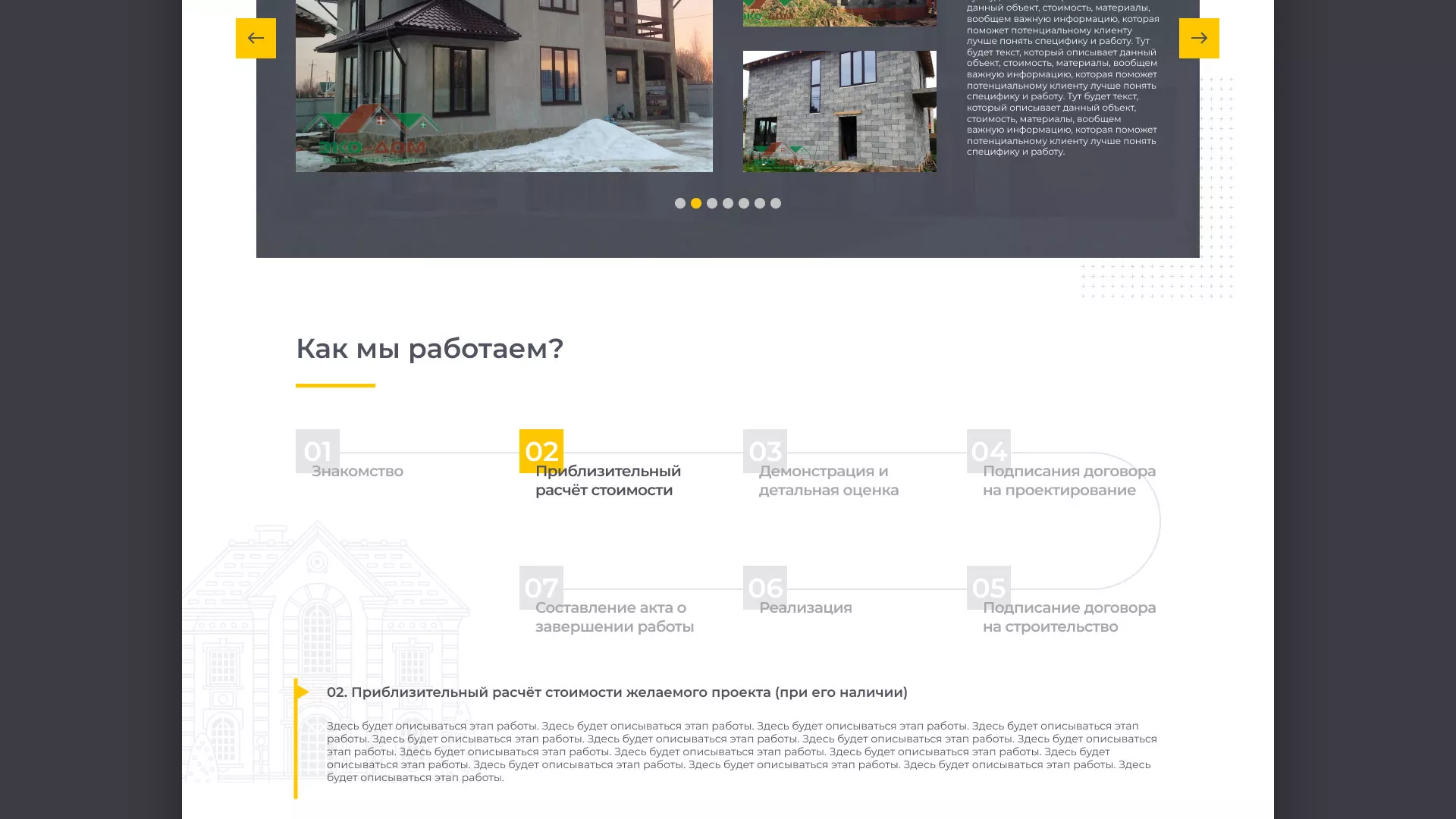 Создание сайта для строительной компании «ЭКОДОМ» в Невели